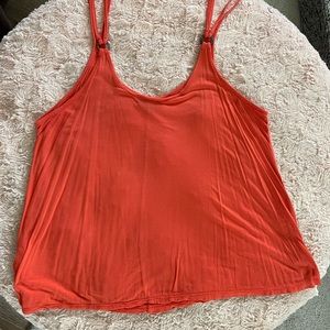 Ladies 1x orange tank rope with ring detail